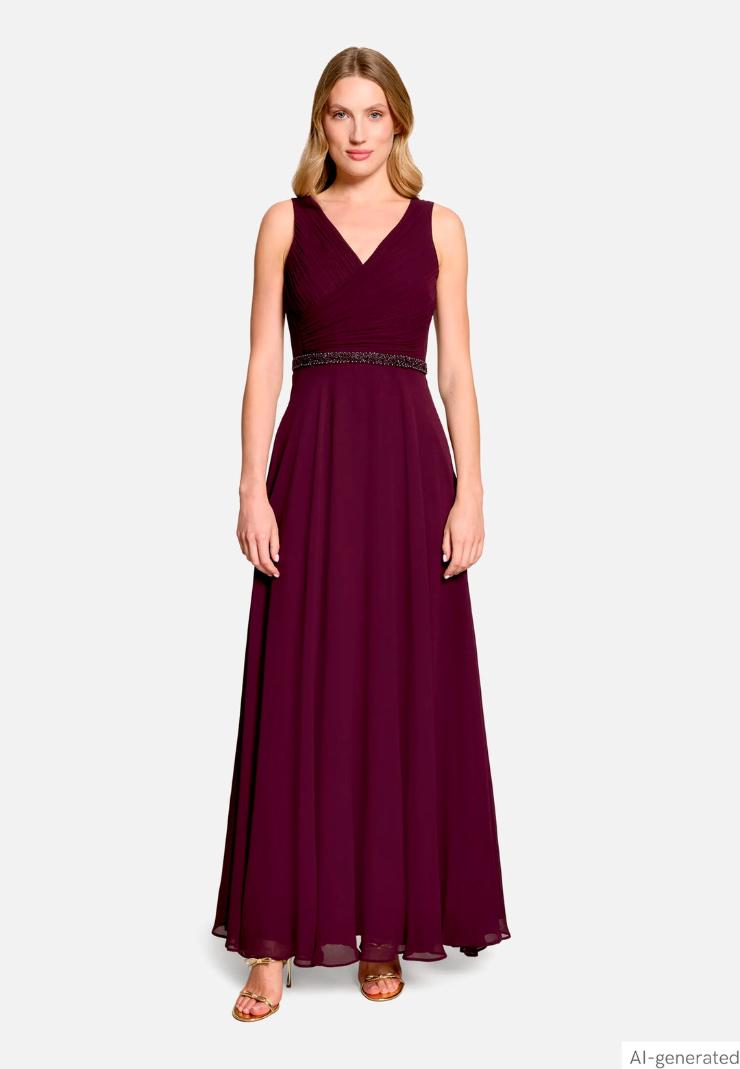 Evening Dress with Pleats