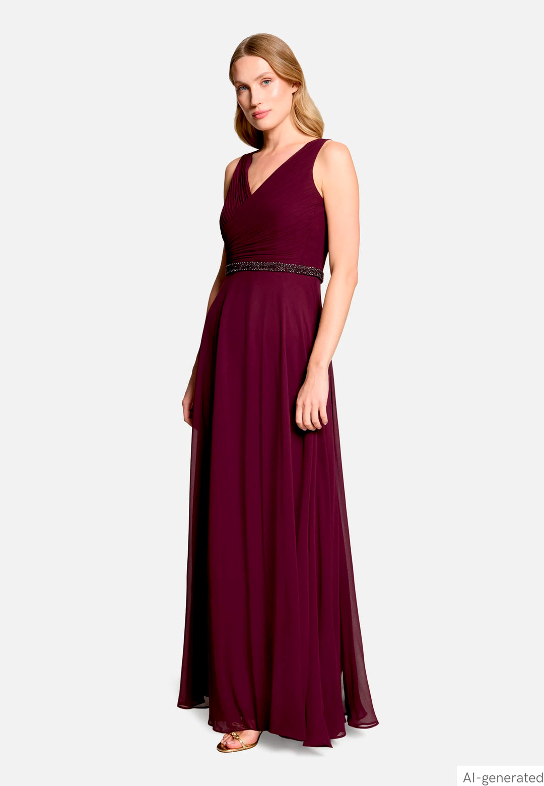 Evening Dress with Pleats