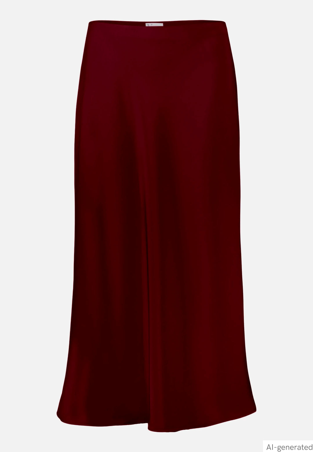 Calf-Length Satin Skirt