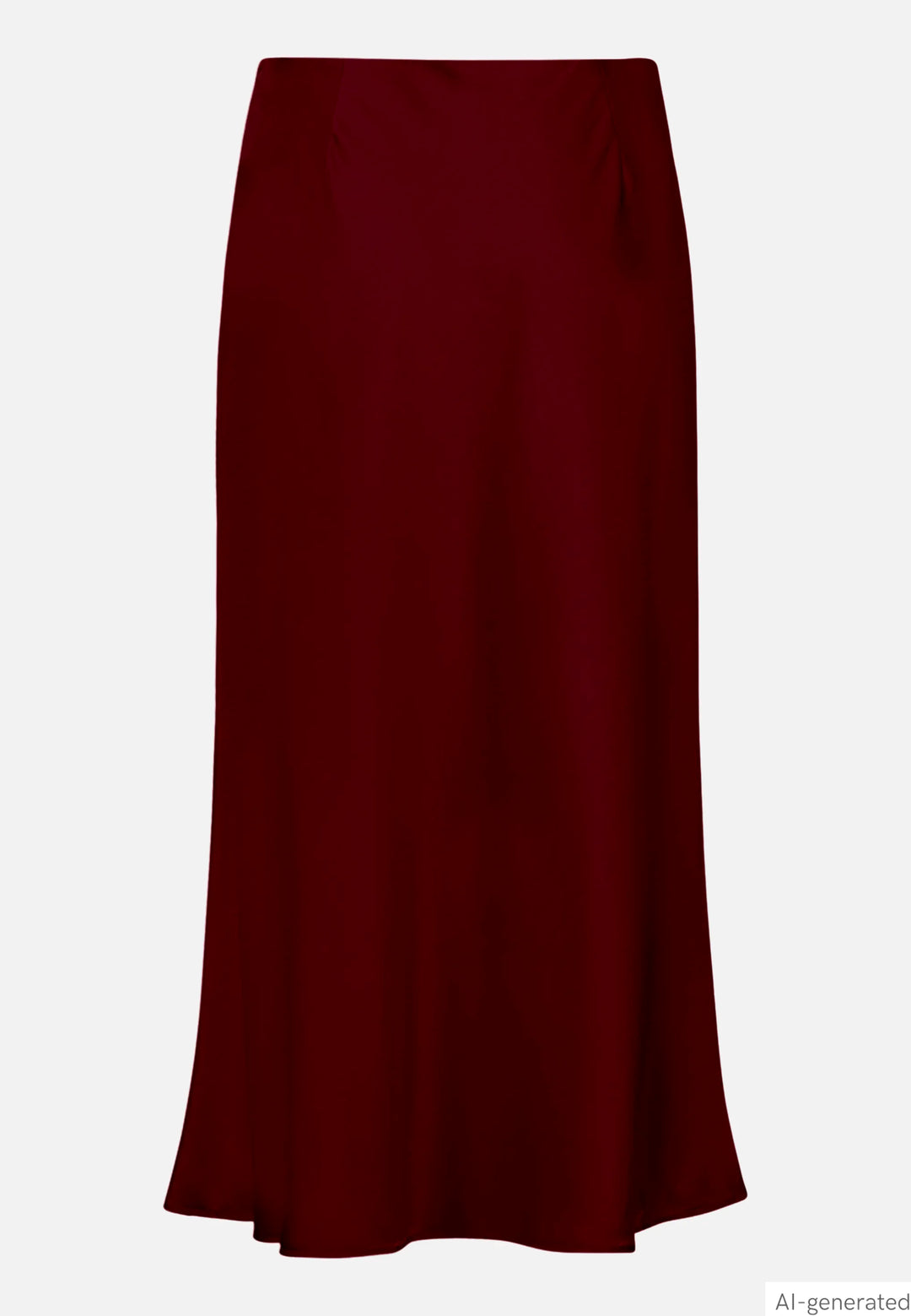 Calf-Length Satin Skirt