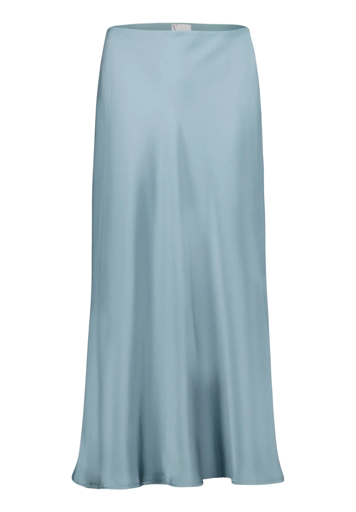 Calf-Length Satin Skirt