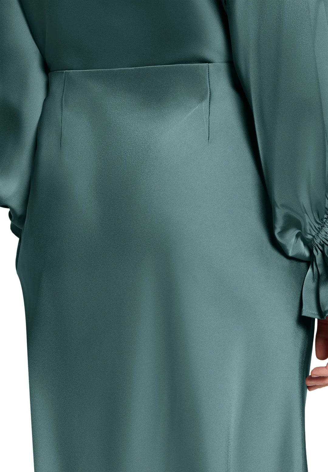 Calf-Length Satin Skirt