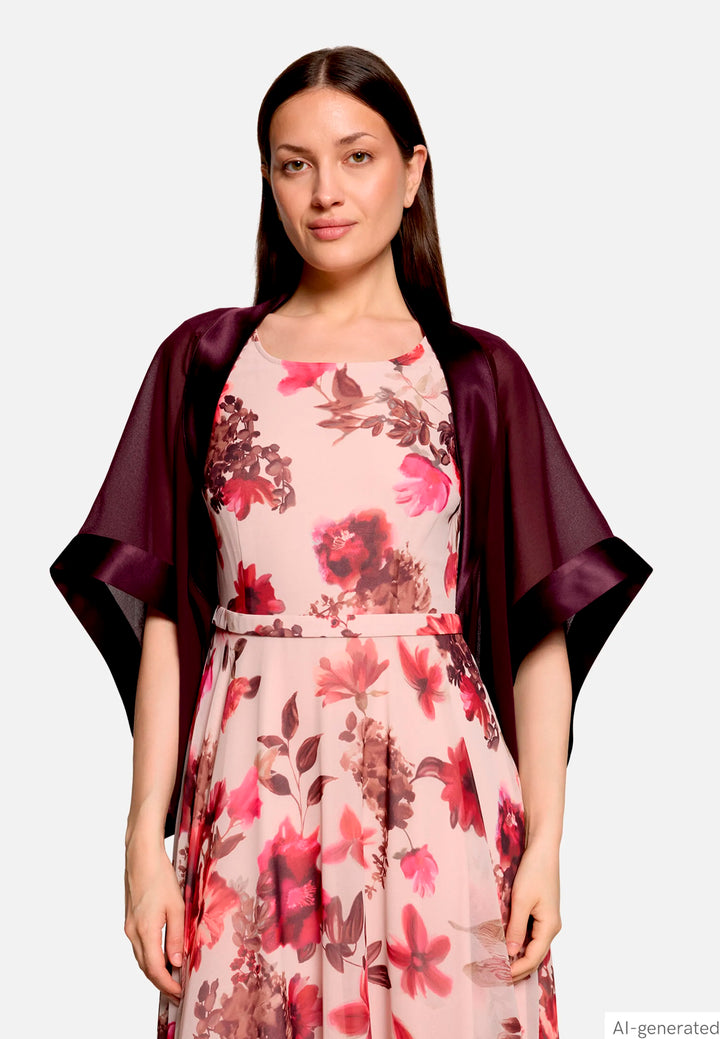 Chiffon Stole with 3/4 Sleeves