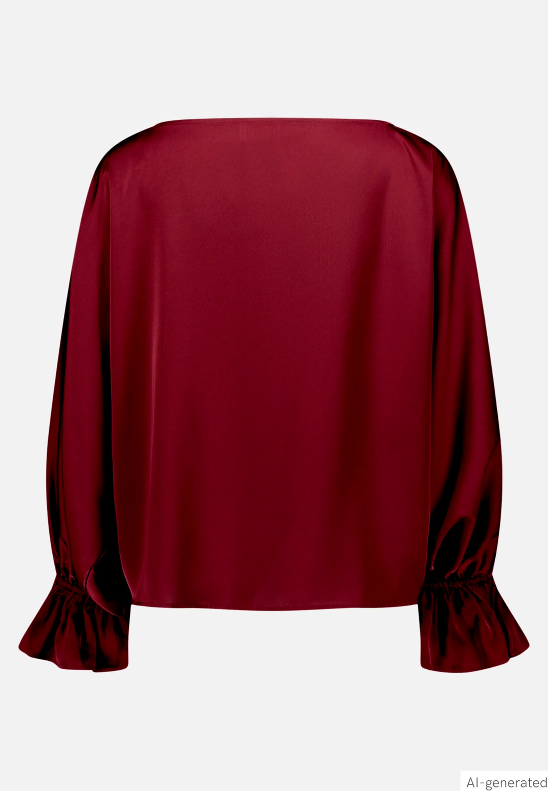 Satin Blouse with Batwing Sleeves