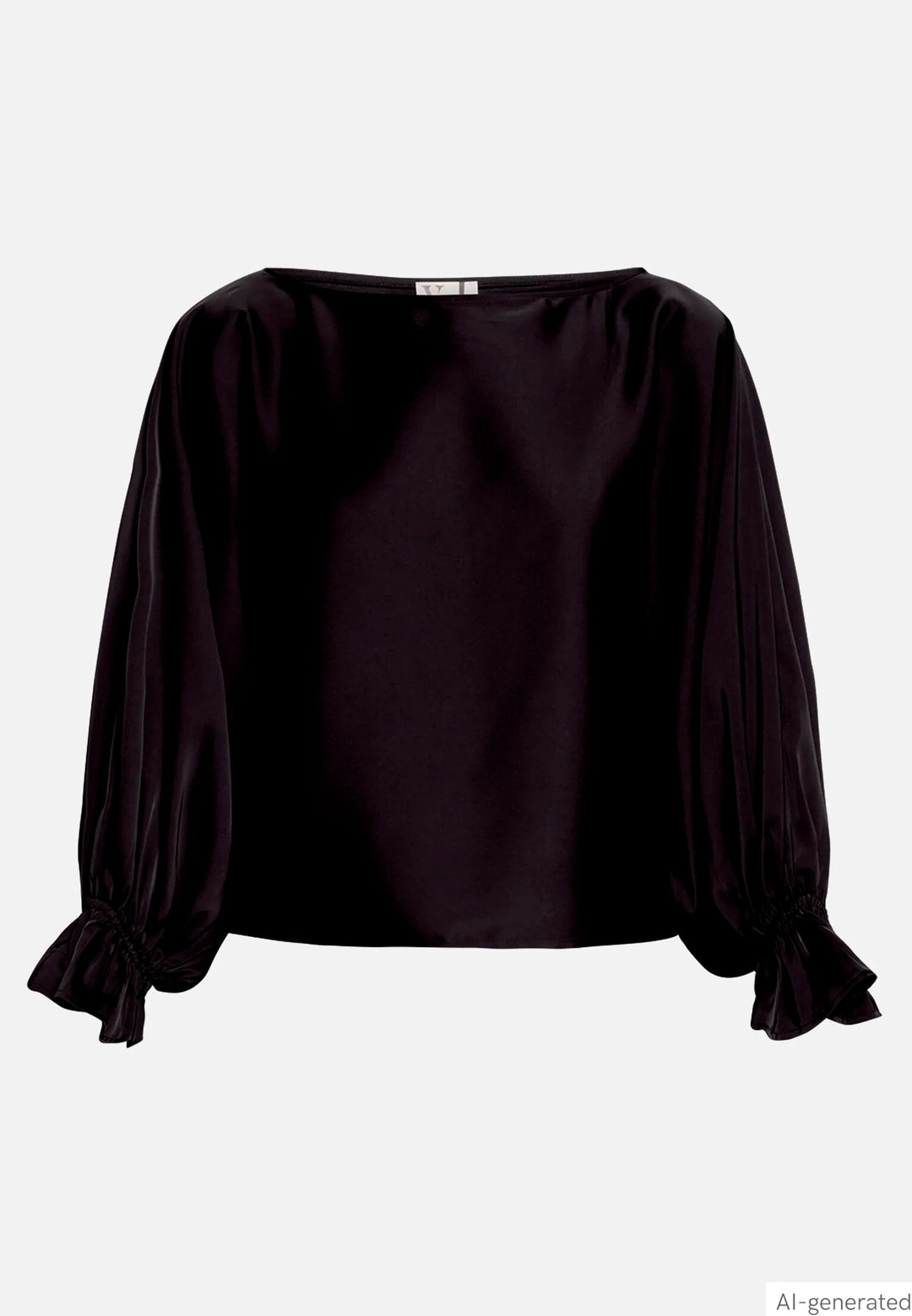 Satin Blouse with Batwing Sleeves