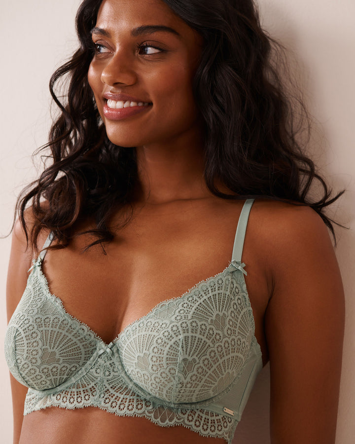 Unlined Demi Bra - Blue Surf