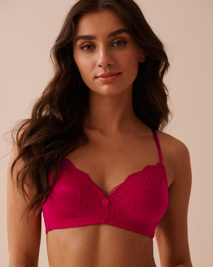 Lightly Lined Wireless Bra - Cerise
