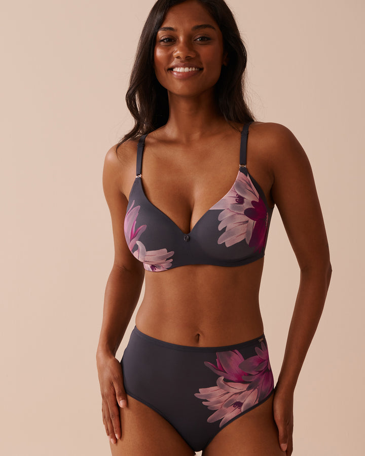 Lightly Lined Wireless Sleek Back Bra - Grey Garden