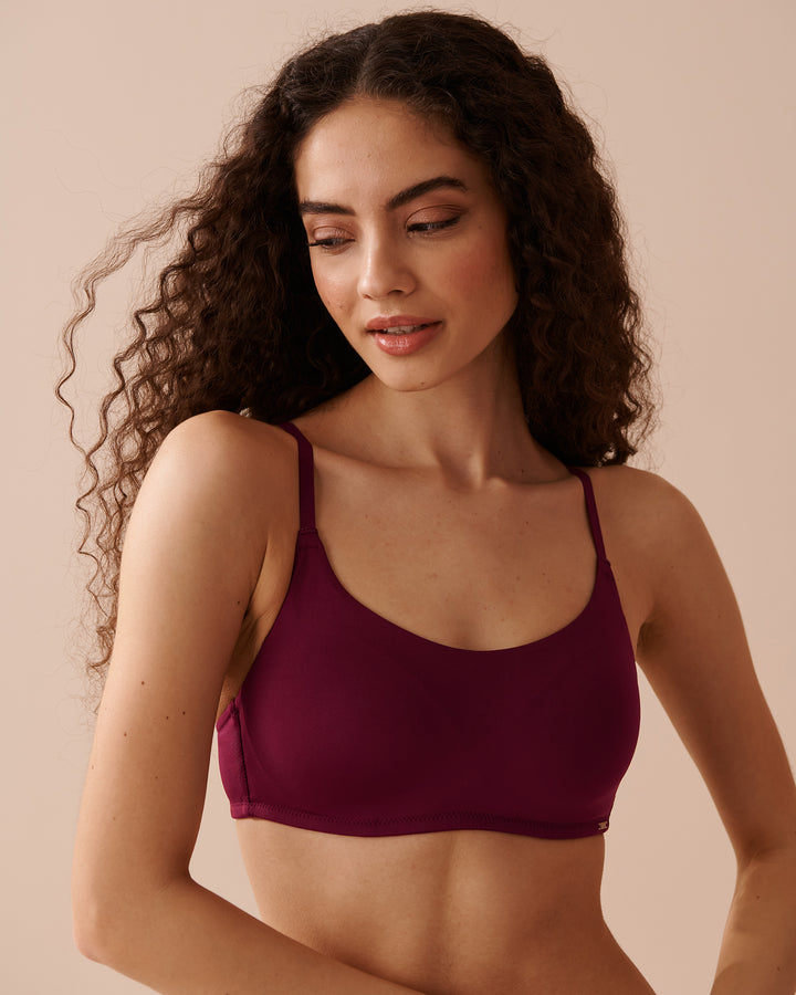 Lightly Lined Wireless Minimalist Bra - Purple Potion