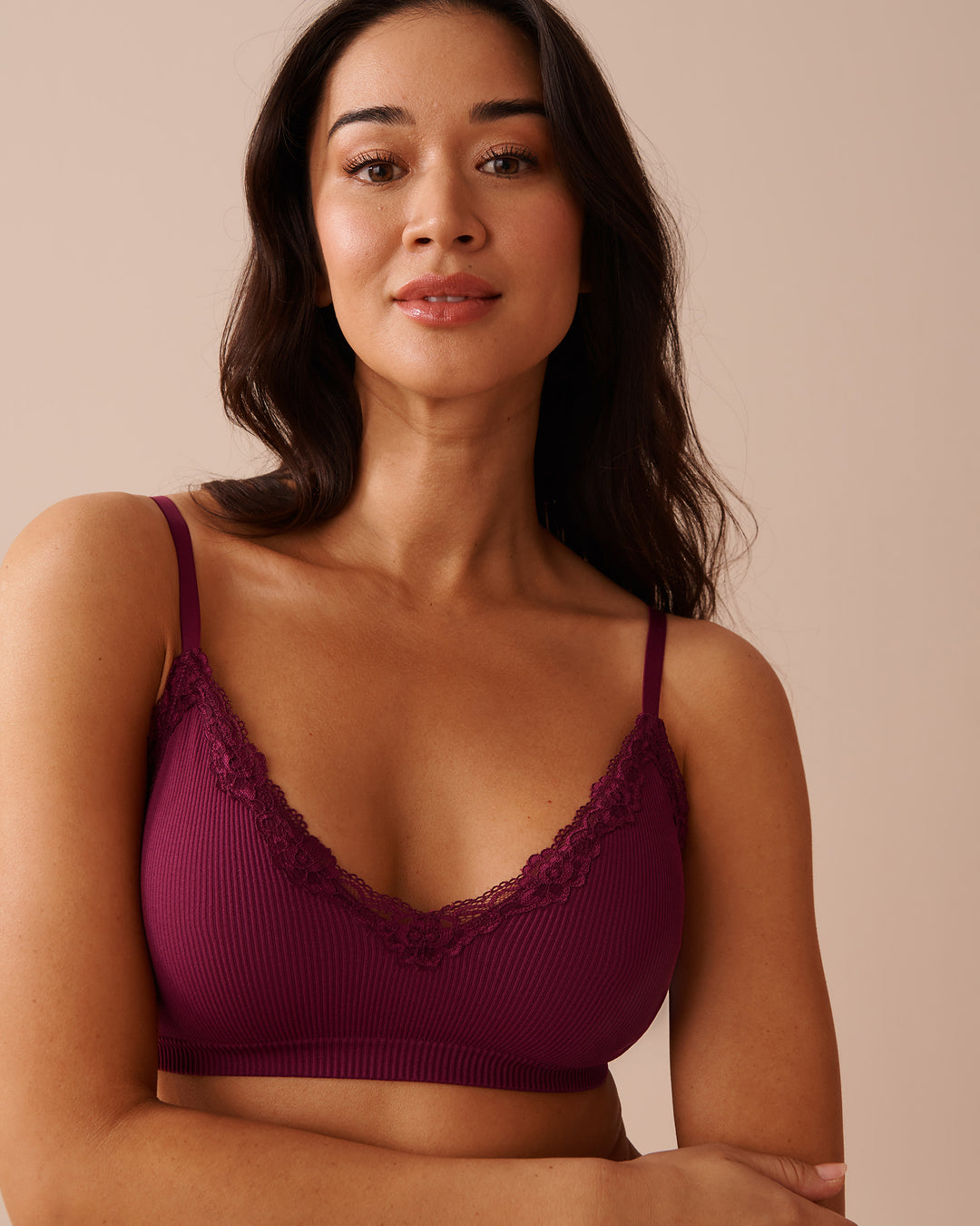 Lightly Lined Seamless Ribbed Bralette - Periscope