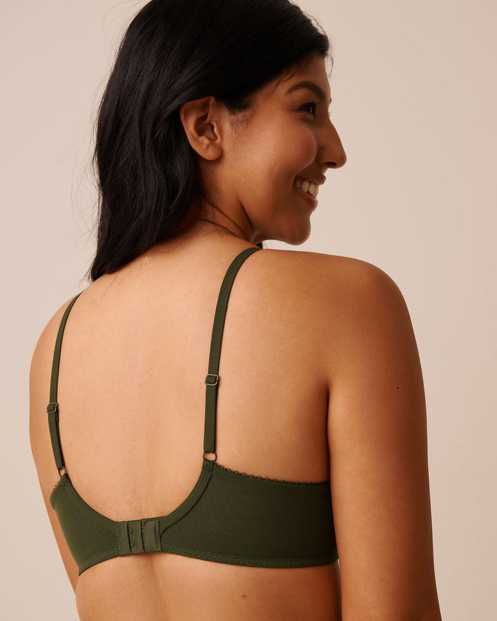 Lightly Lined Flexible Demi Bra - Green