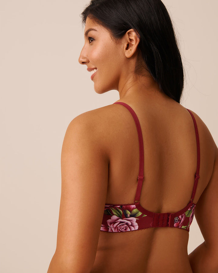 Lightly Lined Printed Microfiber Bra - Multicolor