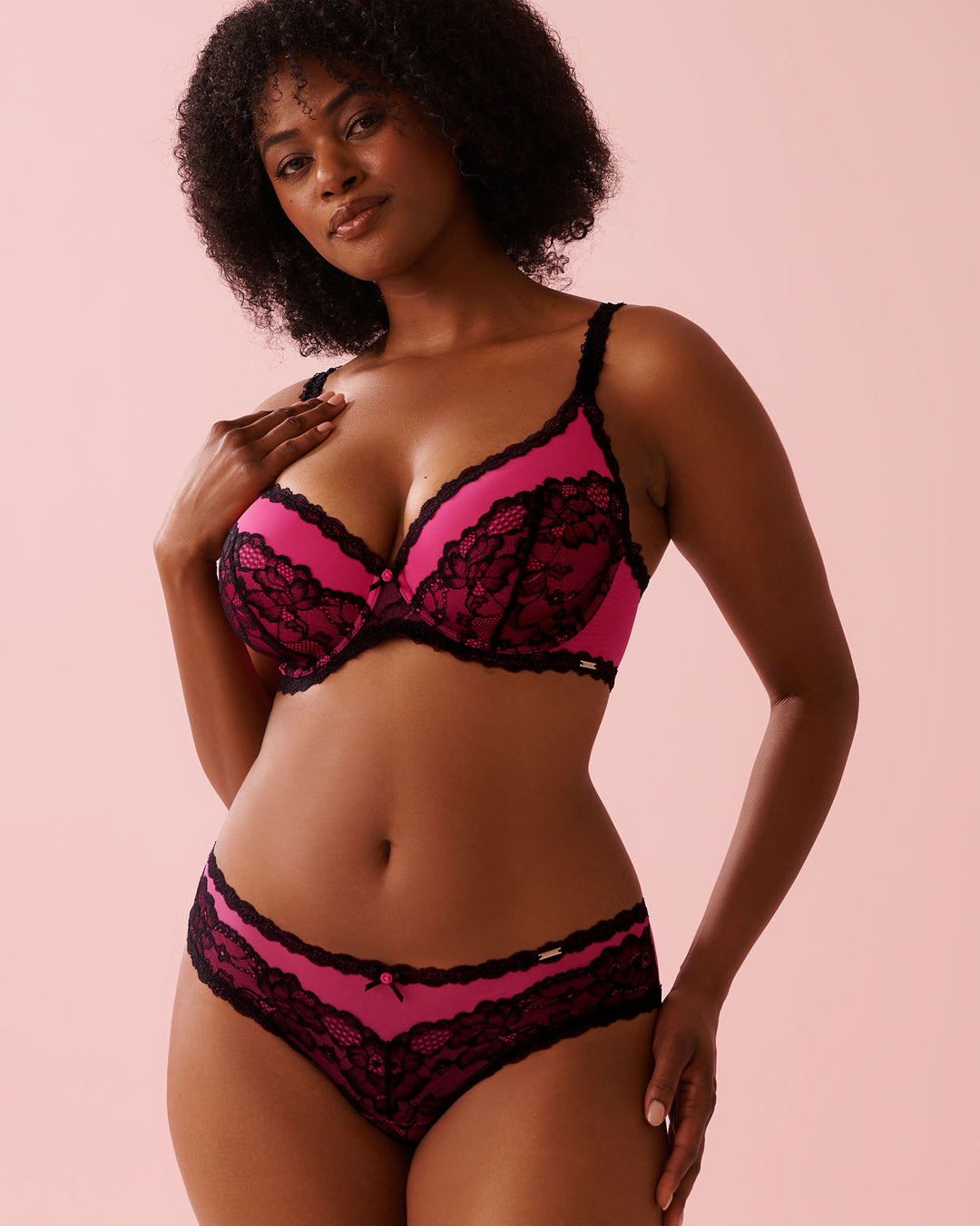 Ll Swthrt Lace Mesh Bra - Pink