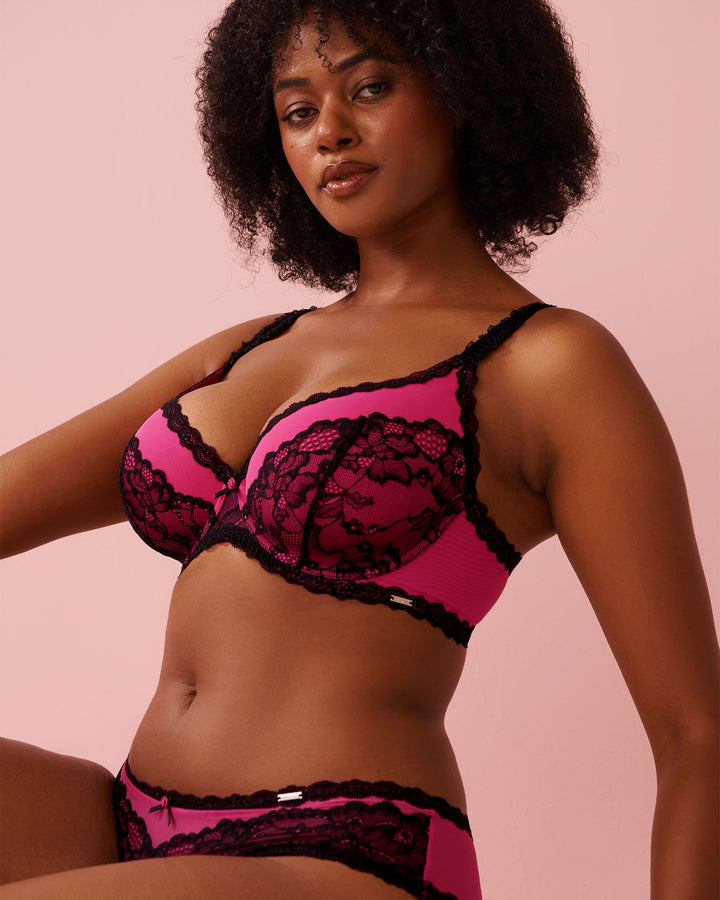 Ll Swthrt Lace Mesh Bra - Pink