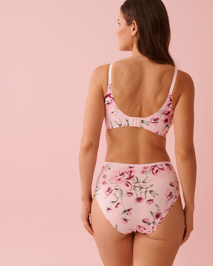 Ll Flor Prt Micro Sleekbk Bra - Pink