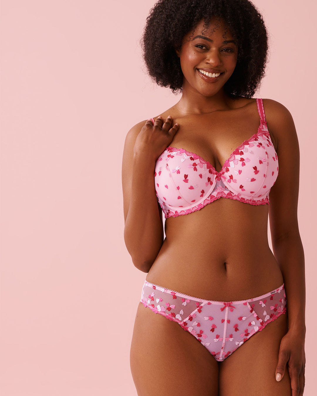 Ll Swthrt Emb Mesh Bra - Pink