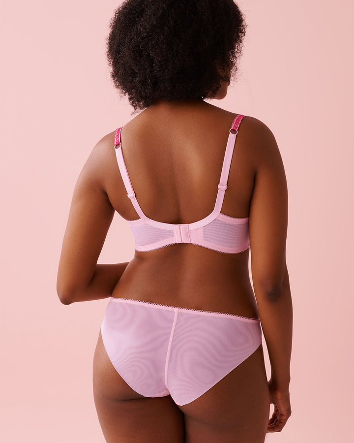 Ll Swthrt Emb Mesh Bra - Pink