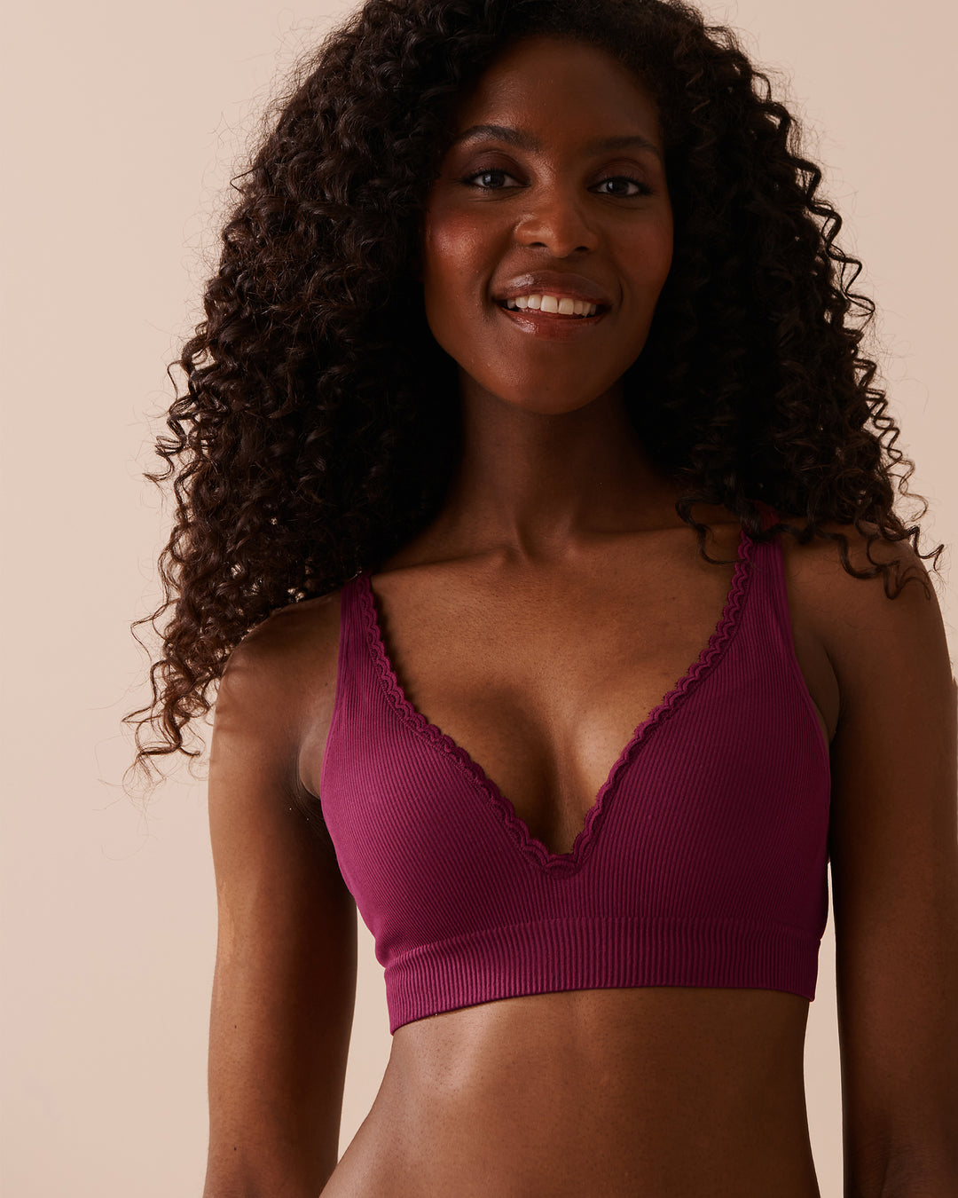 Push Up Plunge Seamless Ribbed Bralette - Periscope