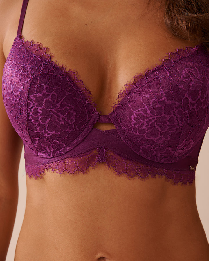 Embroidered Lace Push-up Bra - Charisma