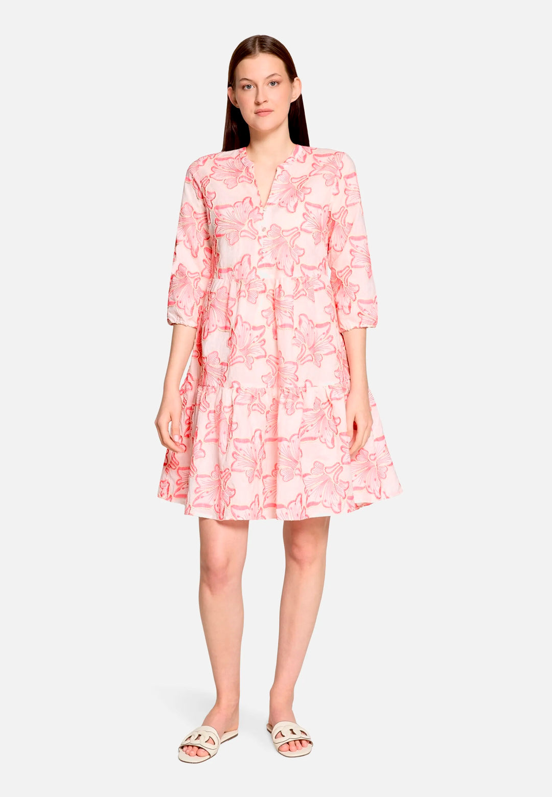 Tiered Dress with Embroidery