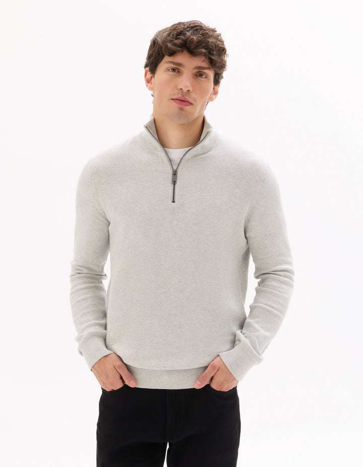 Turtle Neck Jumper - Grey Mel