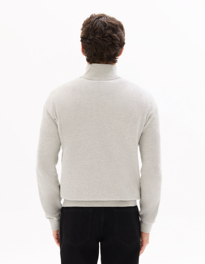 Turtle Neck Jumper - Grey Mel