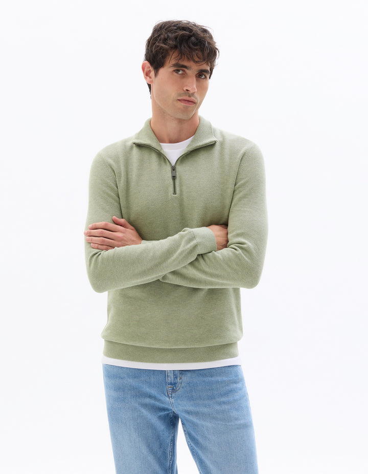 Turtle Neck Jumper - Green Tea Mel