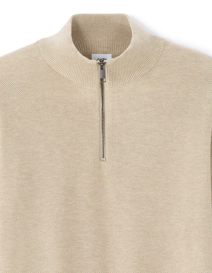 Turtle Neck Jumper - Beige Chalk Mel