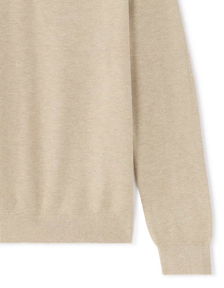 Turtle Neck Jumper - Beige Chalk Mel