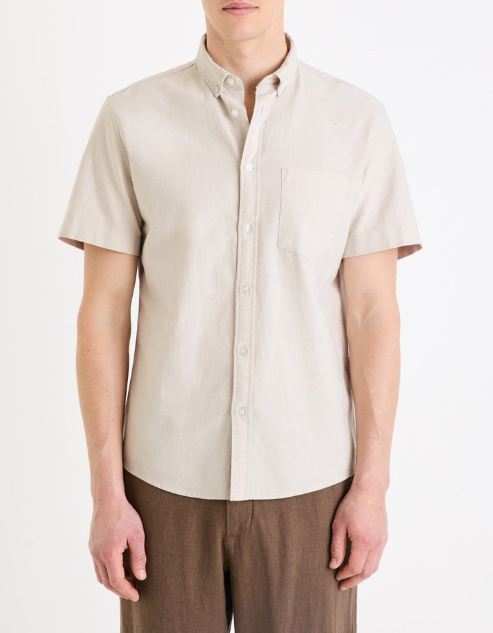 Short Sleeves Shirt - Beige