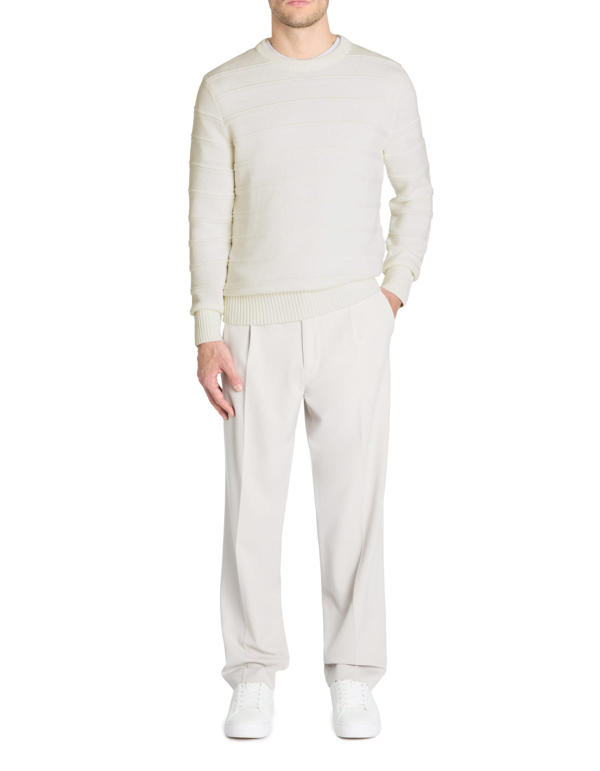 Crew Neck Jumper - Beige