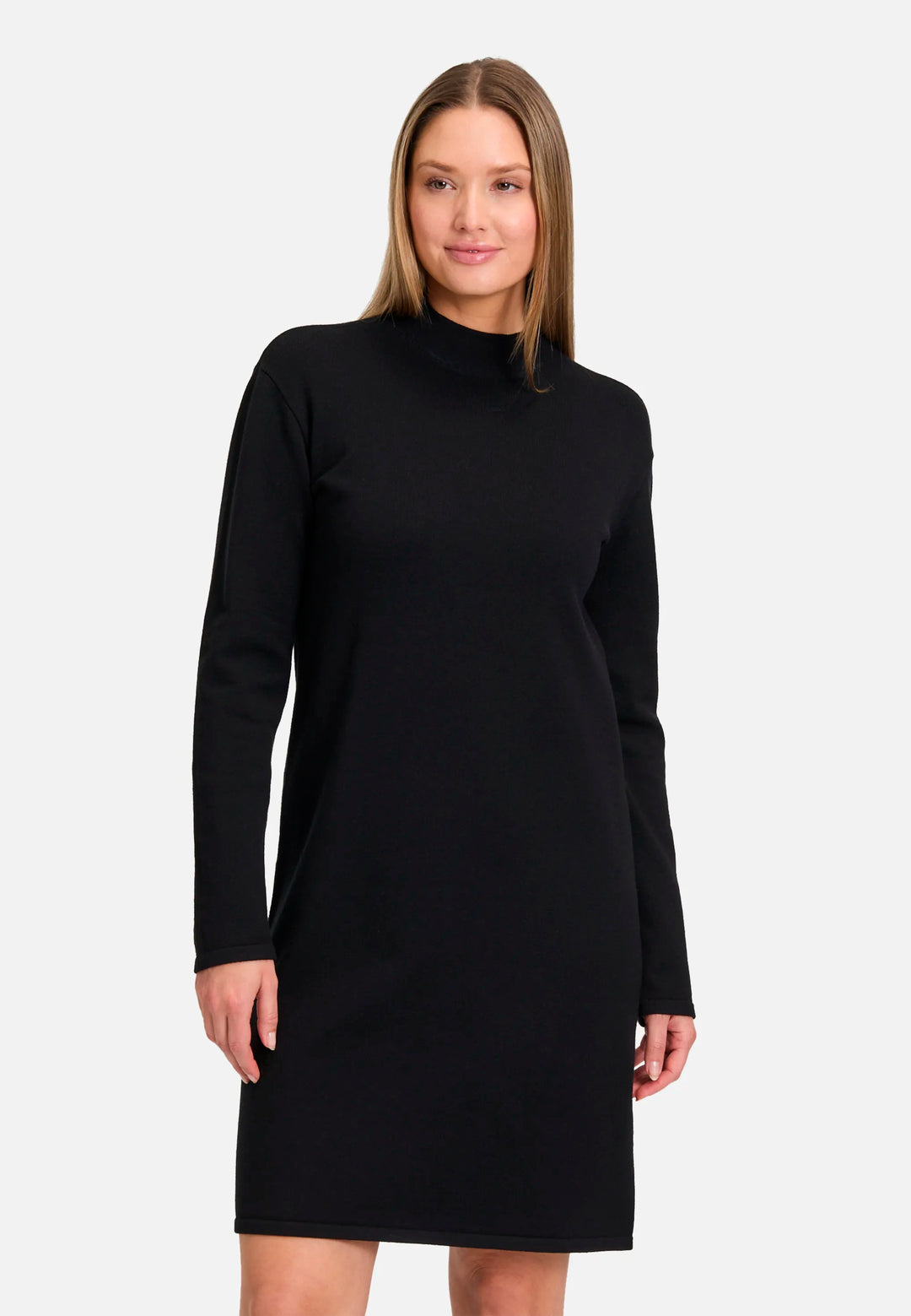 Knit Dress with Stand-Up Collar