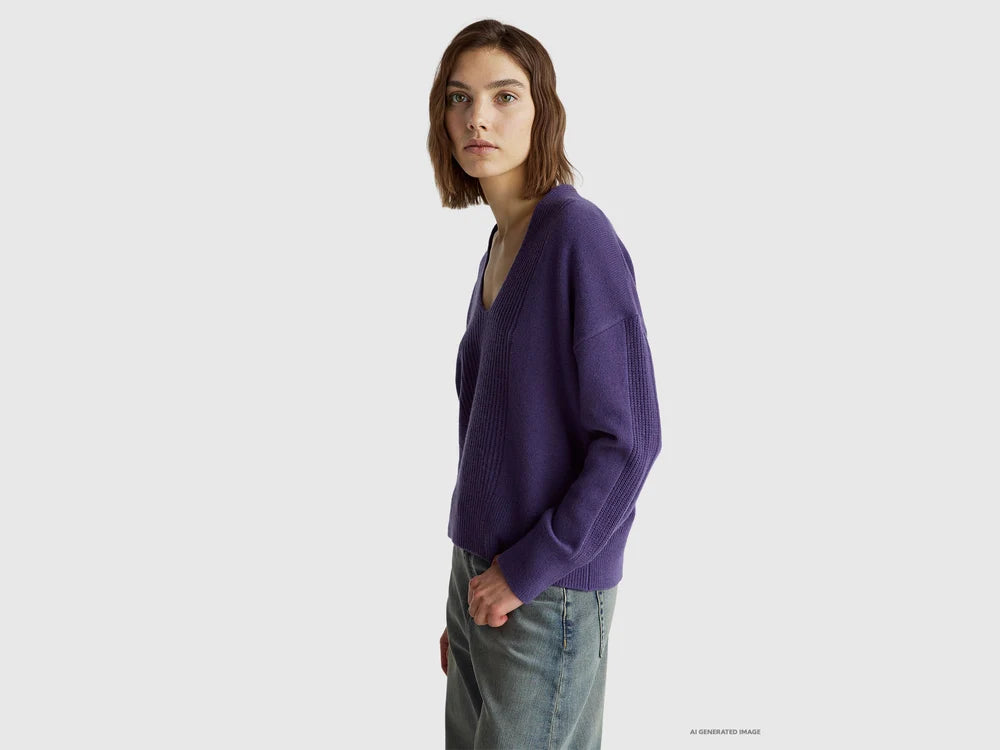 V-Neck Sweater M/L - Violet