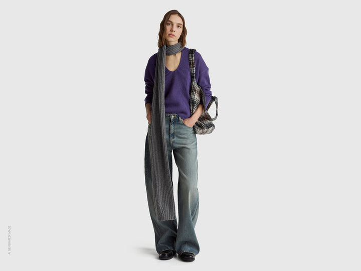 V-Neck Sweater M/L - Violet