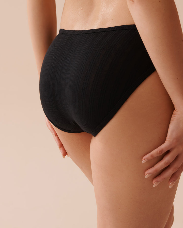 Ribbed Bikini Panty - Black Beauty