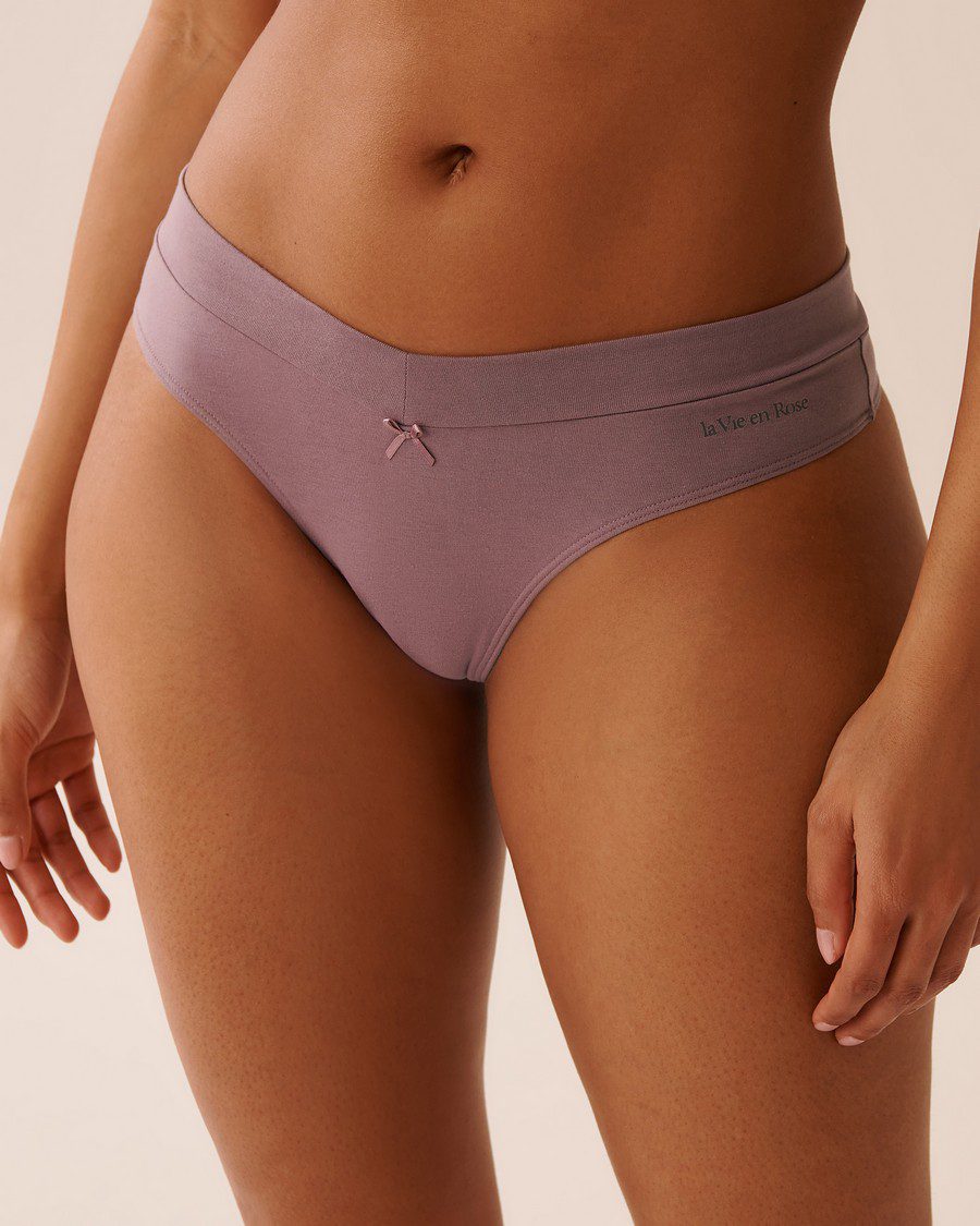 Cotton Thong Panty - Purple