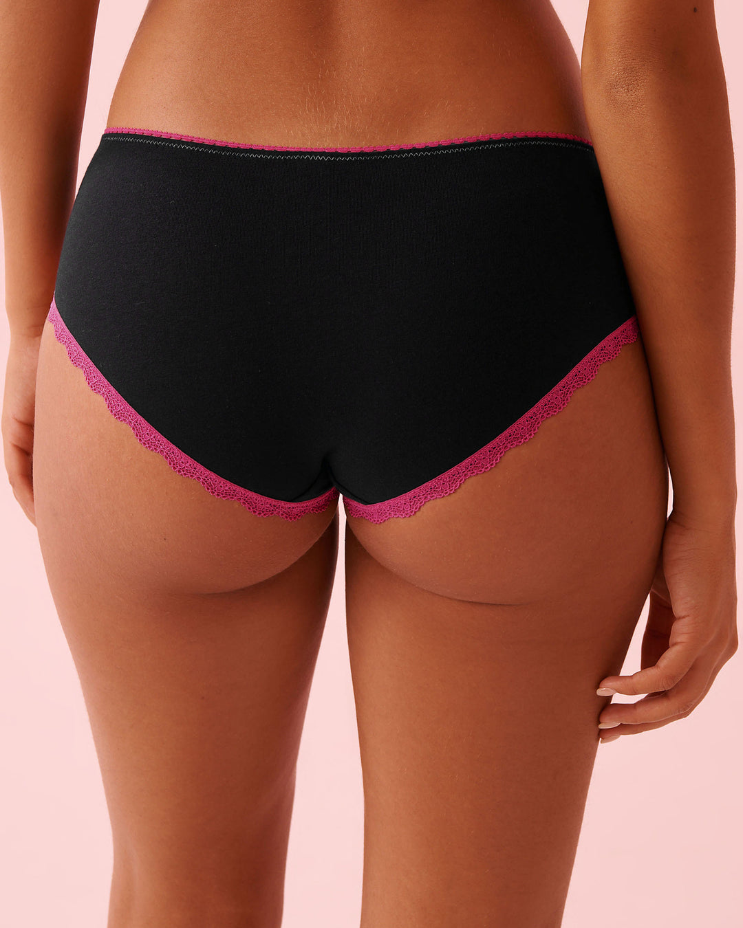 Cotton Lace Trim Hiph - Black