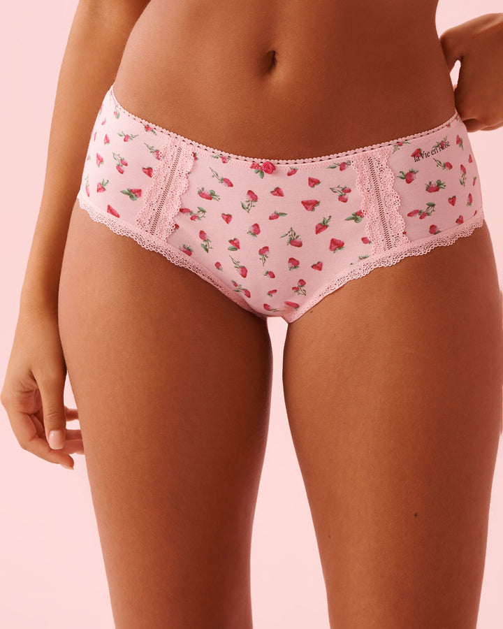 Cotton Lace Trim Hiph - Pink