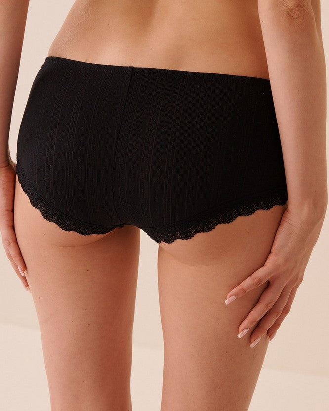 Pointelle Boyshort - Grey