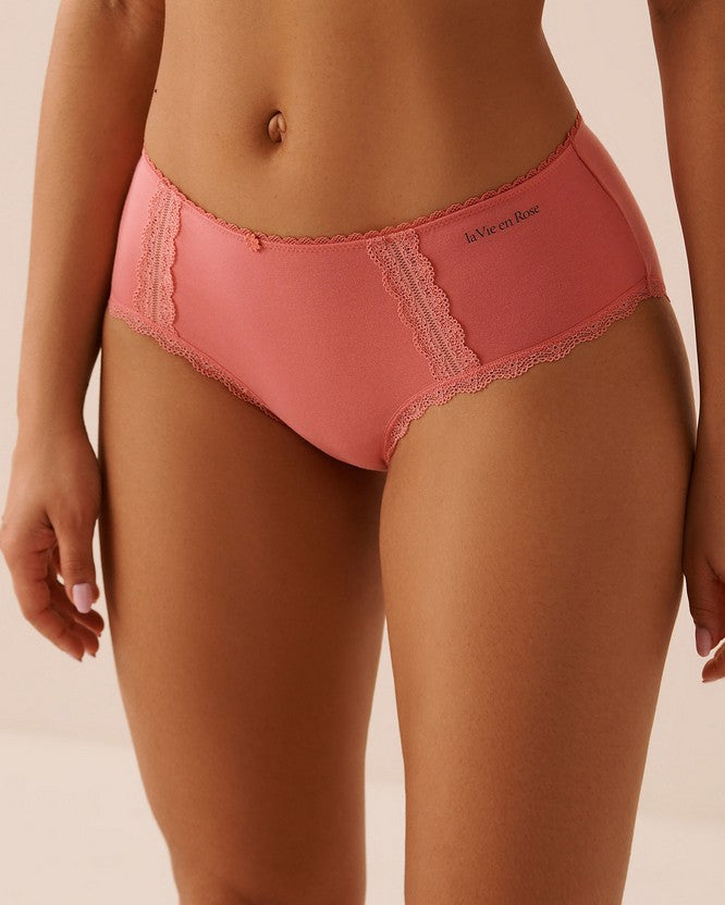 Cotton Lace Trim Hiph - Pink