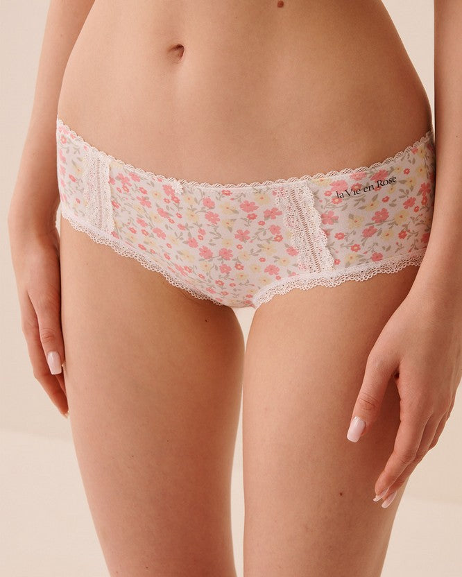 Cotton Lace Trim Hiph - White