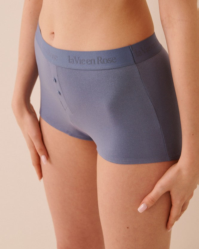 Cotton Elas Band Hw Boyshort - Light Blue