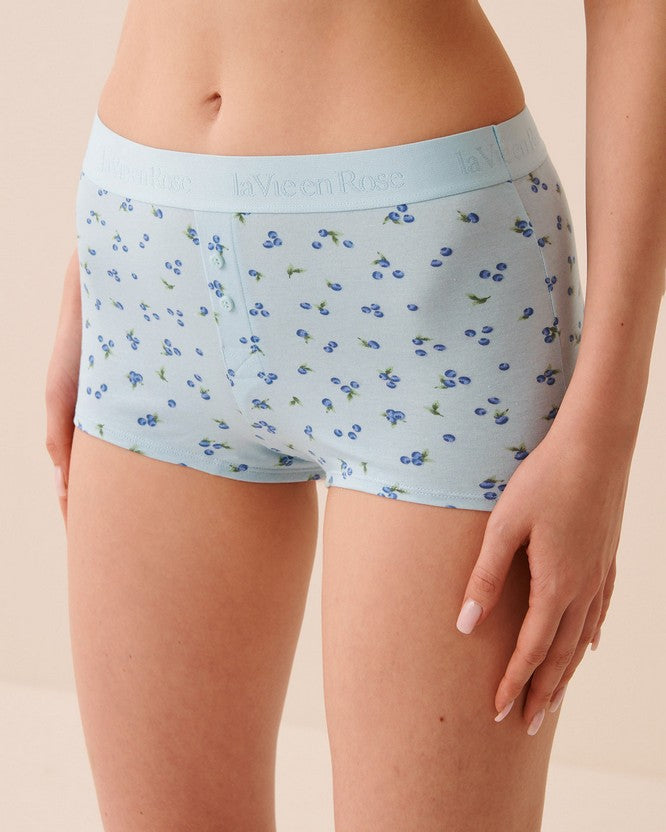 Cotton Elas Band Hw Boyshort - Light Blue