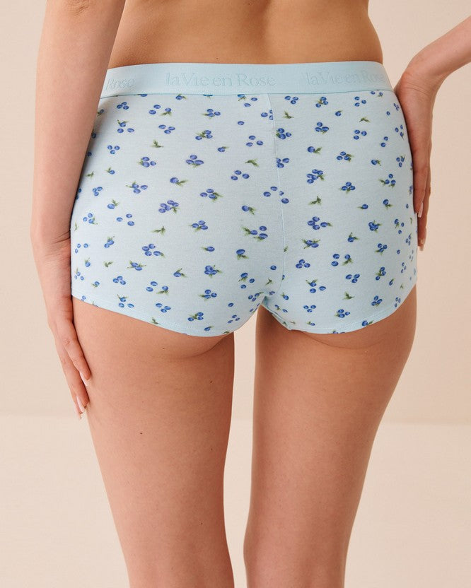 Cotton Elas Band Hw Boyshort - Light Blue