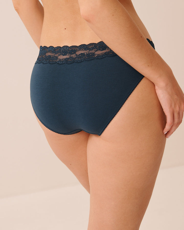 Cotton and Lace Band Bikini Panty