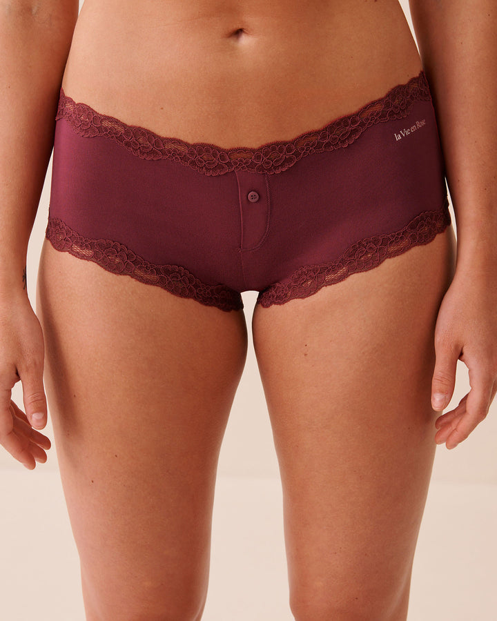 Super Soft Lace Trim Boyshort Panty