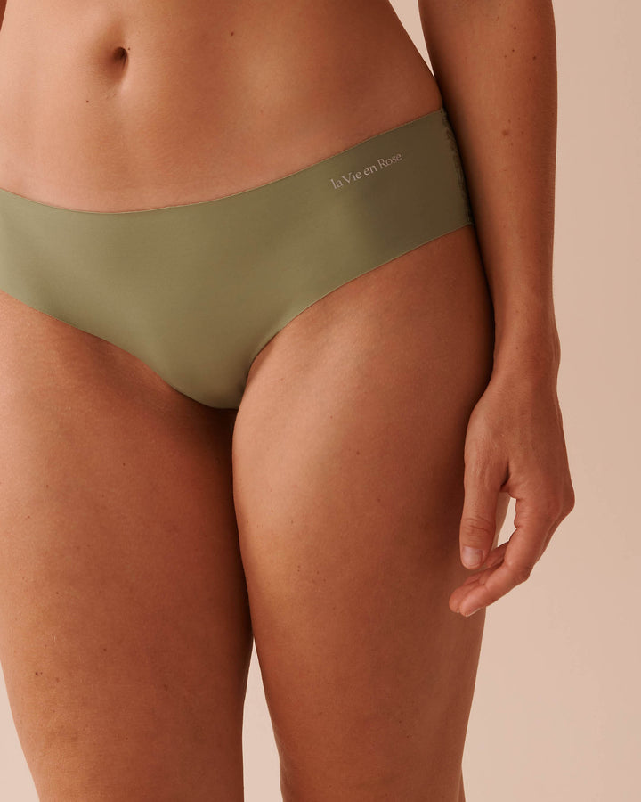 Microfiber and Lace Back Cheeky Panty - Peachskin