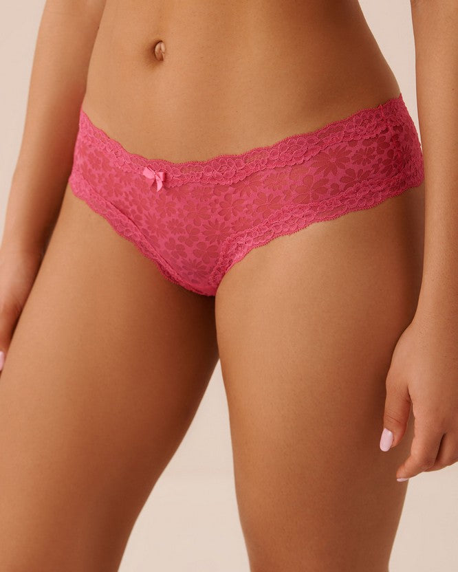 Floral Mesh Cheeky - Red