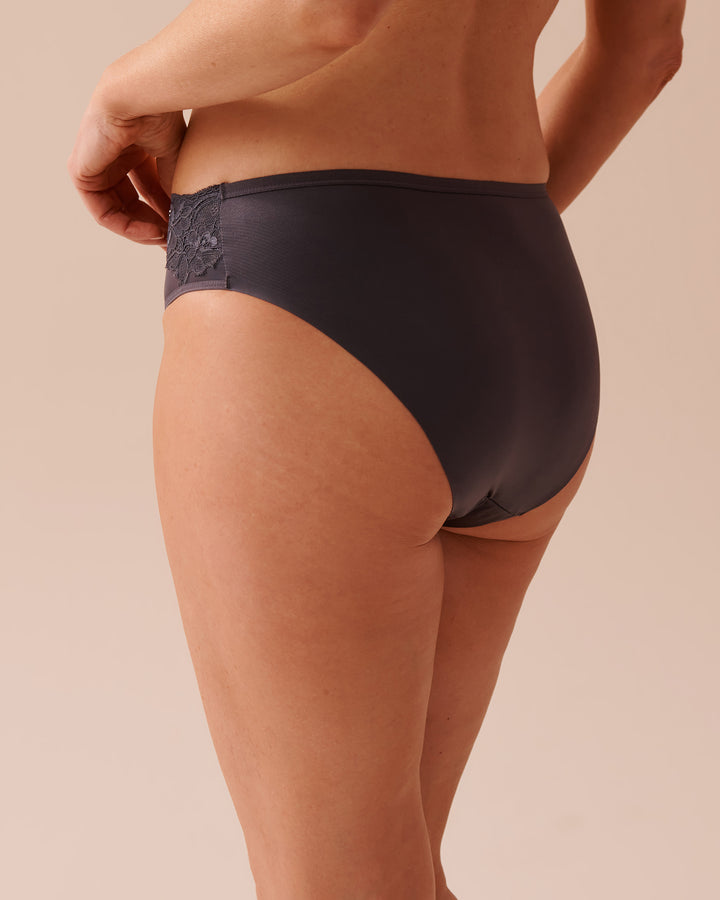 Microfiber and Lace Sleek Back Bikini Panty - Periscope