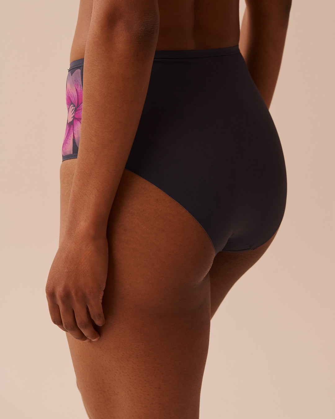 Microfiber Sleek Back High Waist Bikini Panty - Grey Garden